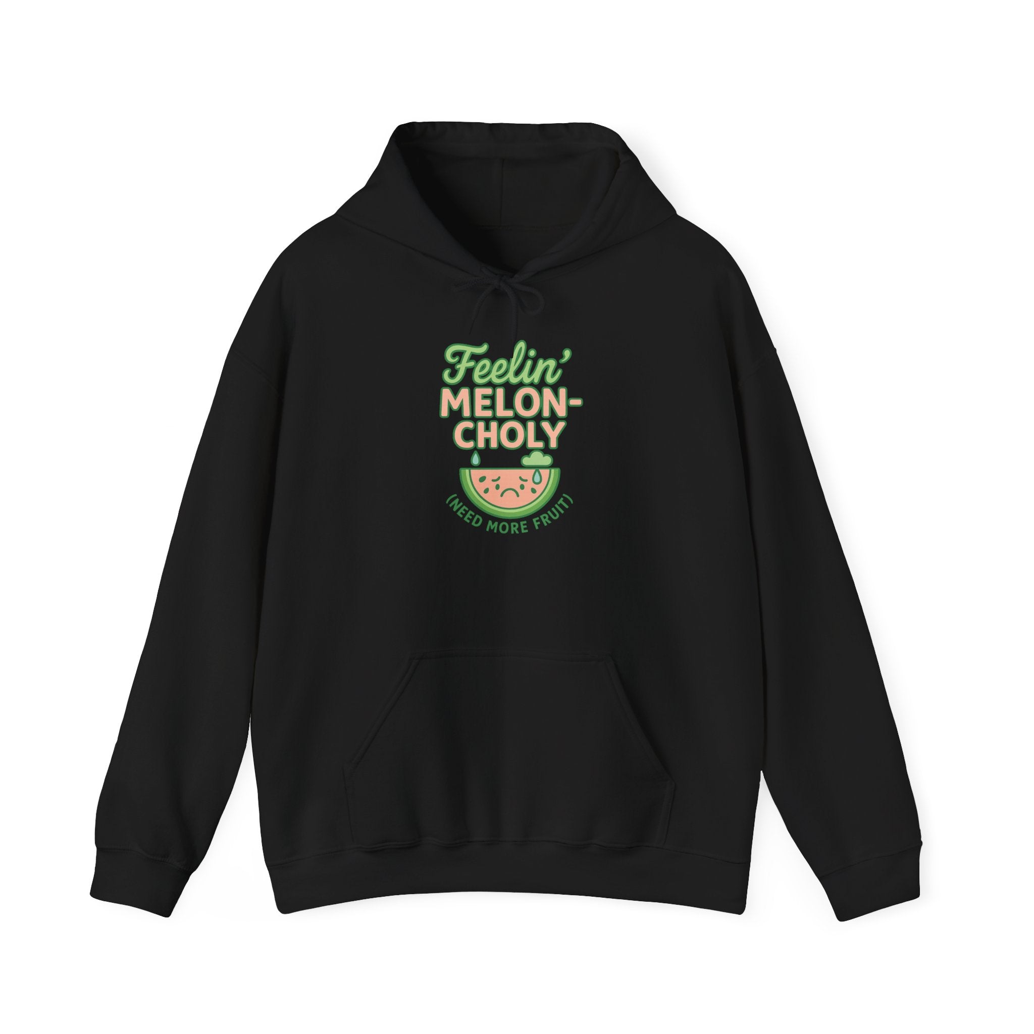 Melon-Choly Hoodie, Unisex Heavy Blend Sweatshirt, Funny Sweatshirt, Fruit-Themed Apparel, Gift for Fruit Lovers, Cute Autumn Hoodie