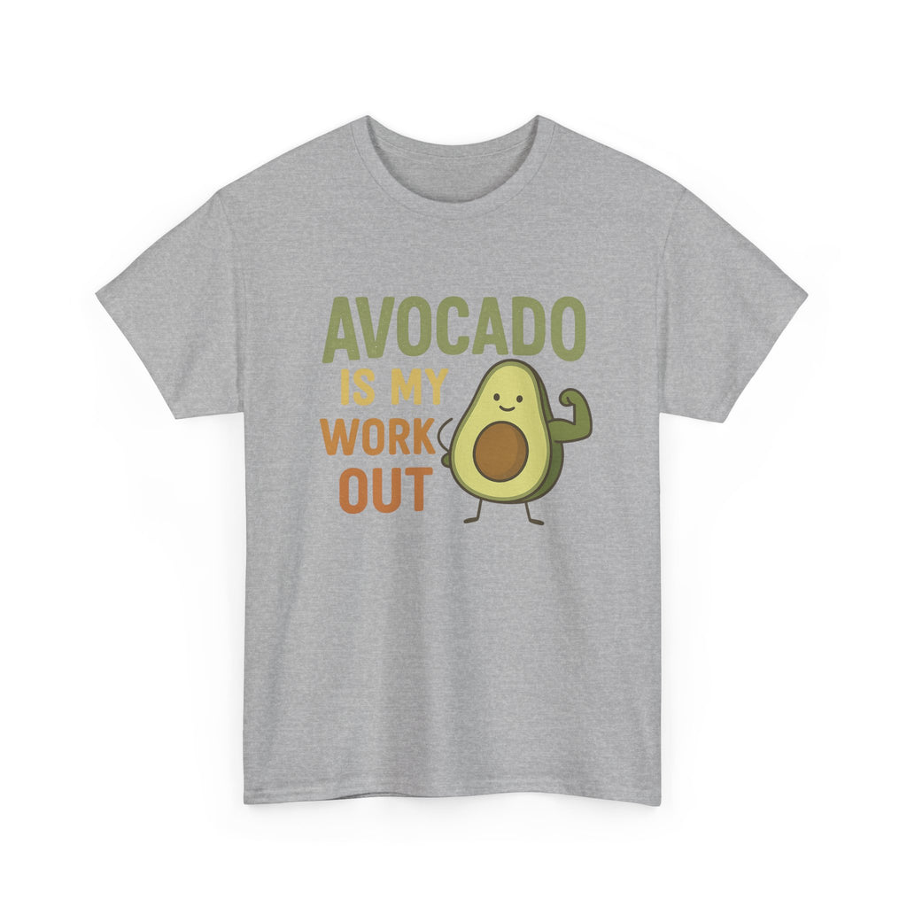 Avocado Workout Tee, Funny Fitness Shirt, Unisex Cotton Tee, Gift for Gym Lovers, Cute Food Humor Top