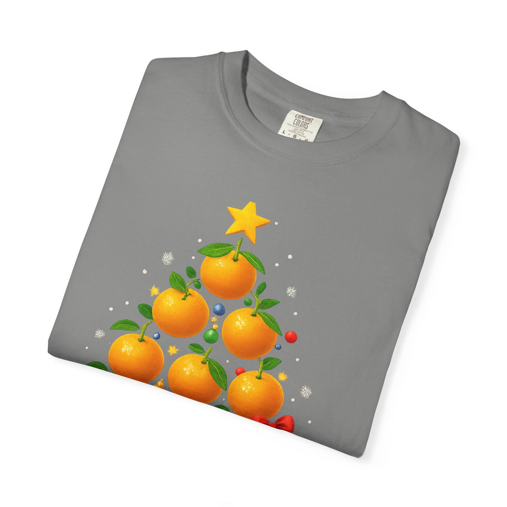 Orange Christmas Tree T-Shirt — Festive Citrus Holiday Tee