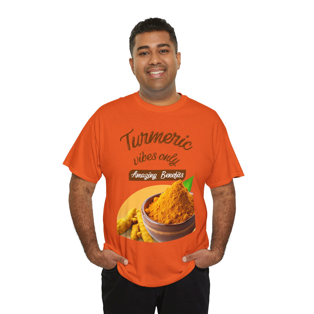 Turmeric Vibes Only Tee, Relaxed Unisex Cotton Shirt for Wellness Lovers, Great for Gifts, Health & Wellness Events, Casual Everyday Wear