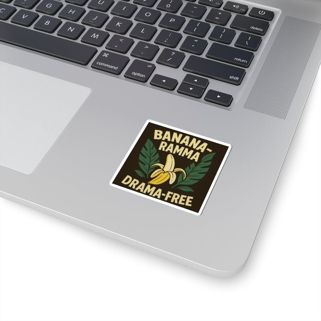 Banana-Ramma Drama-Free Stickers, Quirky Decor, Fun Gifts, Laptop Decals, Unique Party Favors, Summer Vibes