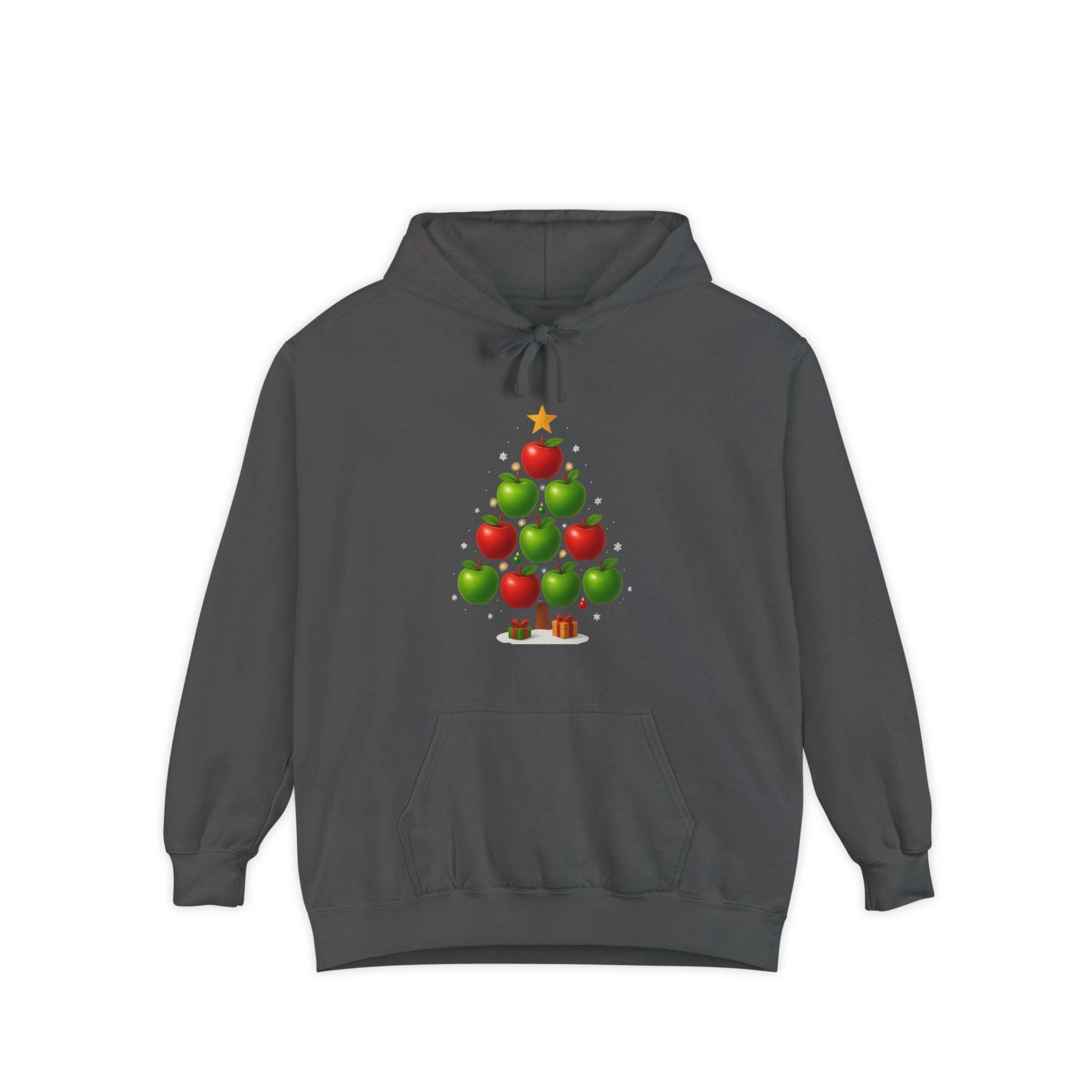 Christmas Apple Tree Hoodie — Cute Holiday Tree with Apples & Star