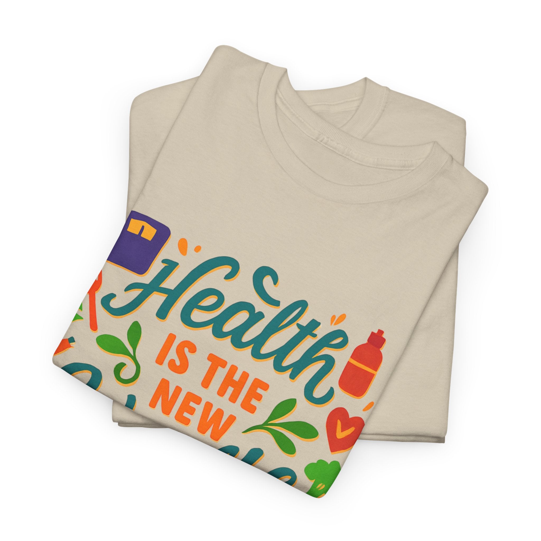 Health is the New Wealth Tee, Motivational T-Shirt, Gift for Fitness Lovers, Wellness Apparel, Unisex Cotton Tee
