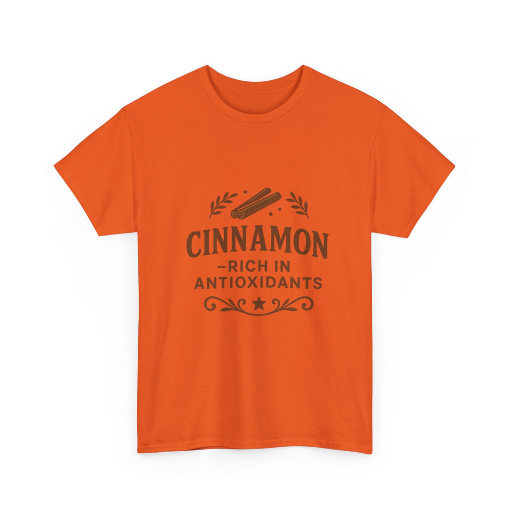 Cinnamon Antioxidant Unisex Heavy Cotton Tee, Relaxed Fit Tee, Gift for Health Enthusiasts, Casual Statement Shirt, Funny Foodie Apparel