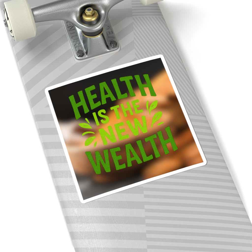 Health is the New Wealth Kiss-Cut Stickers | Motivational Decor, Planner Accessories, Laptop Stickers, Wellness Gifts, Positive Affirmation