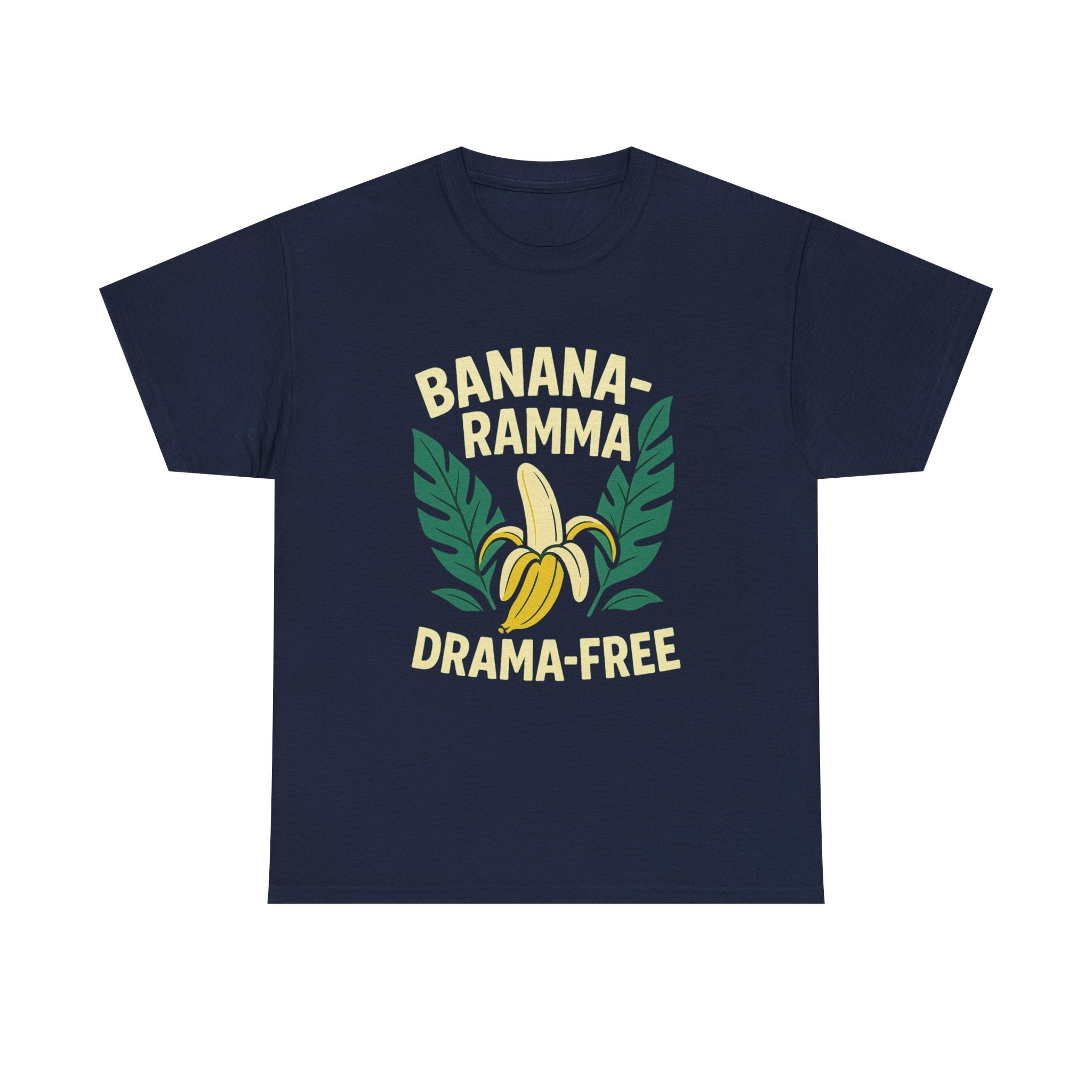 Banana-Ramma Drama-Free Unisex Heavy Cotton Tee, Fun Casual Shirt, Gift for Friends, Summer Vibes, Quirky Fashion Statement