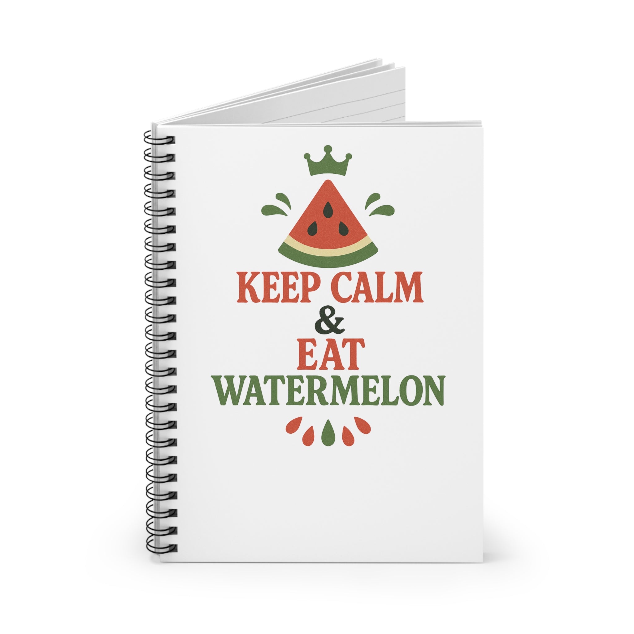 Watermelon Spiral Notebook - Keep Calm & Eat Watermelon Quote, Fun Journal for Food Lovers, Back to School Stationery, Summer Vibes, [...]
