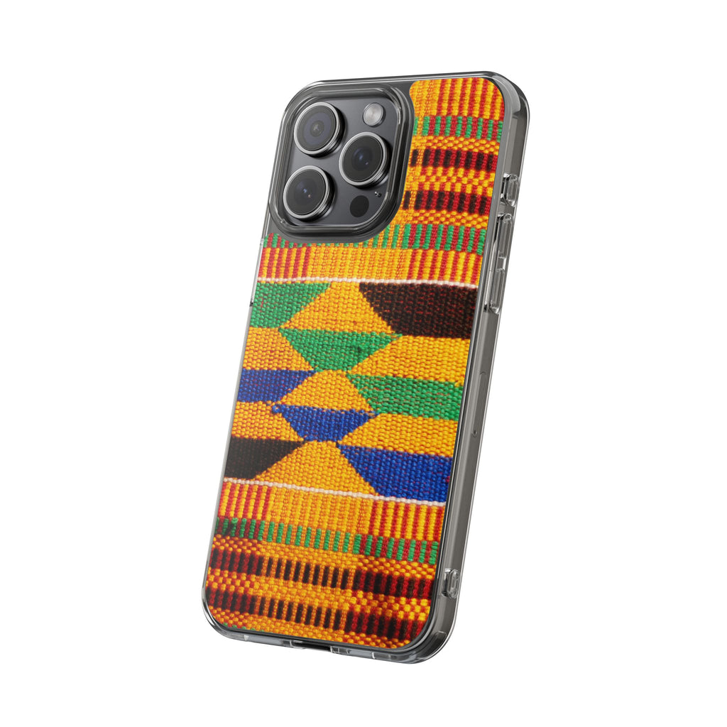 Kente Pattern Clear Impact-Resistant Phone Case