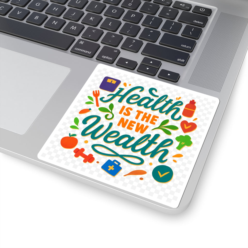 Health is the New Wealth Stickers, Motivational Stickers, Wellness Reminder Decals, Fitness Enthusiast Gifts, Healthy Lifestyle Accessories