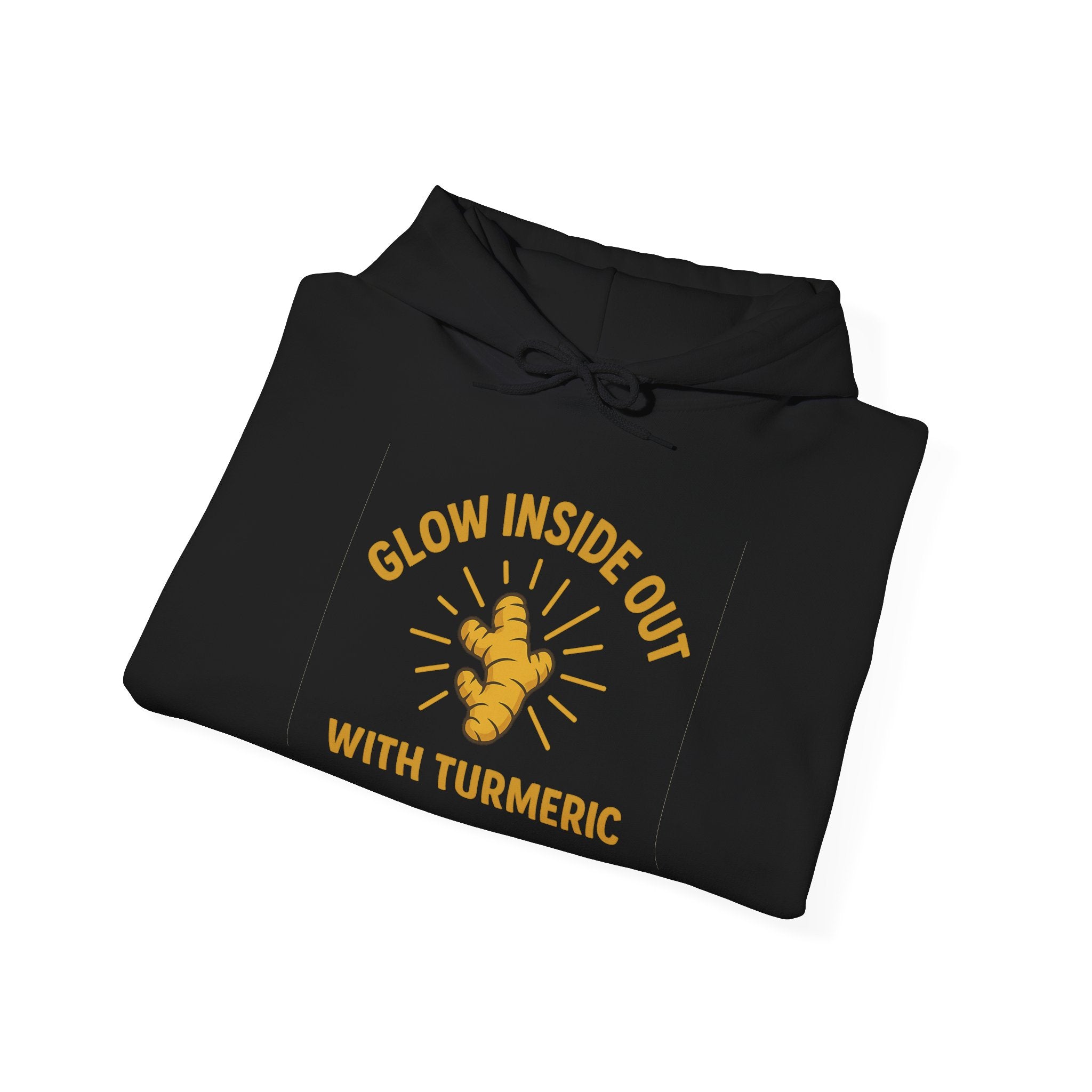 Glow Inside Out Turmeric Hoodie, Wellness Sweatshirt, Unisex Gift, Motivational Apparel, Cozy Fashion