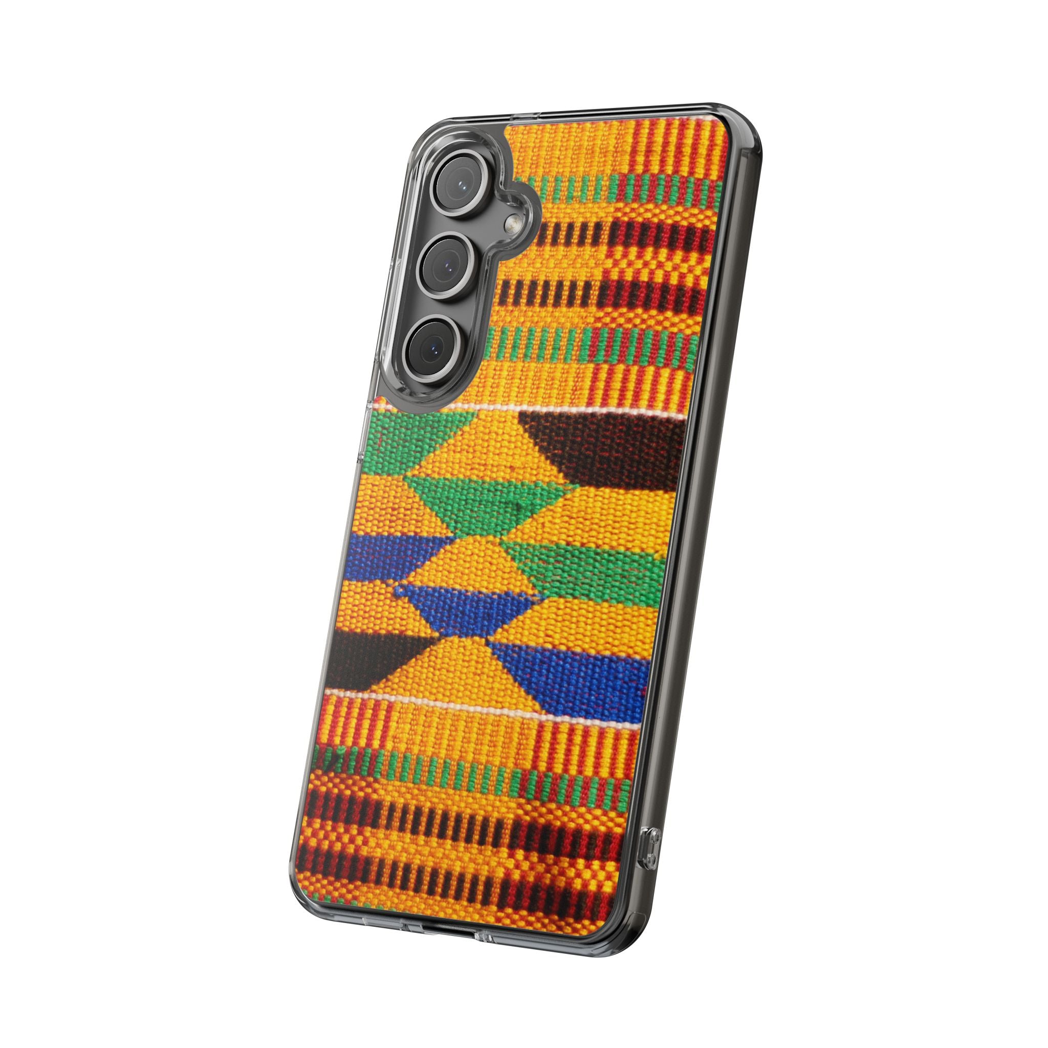 Kente Pattern Clear Impact-Resistant Phone Case