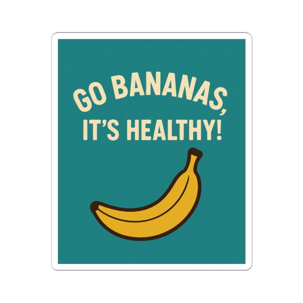 Fun Banana Stickers, Cute Go Bananas Decor, Healthy Lifestyle Vinyl, Laptop Stickers, Fruit-Themed Gifts, Whimsical Home Accessories