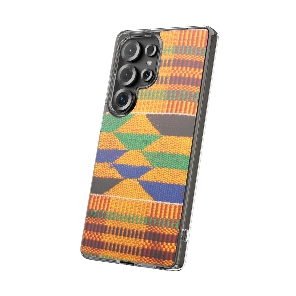 Kente Pattern Clear Impact-Resistant Phone Case