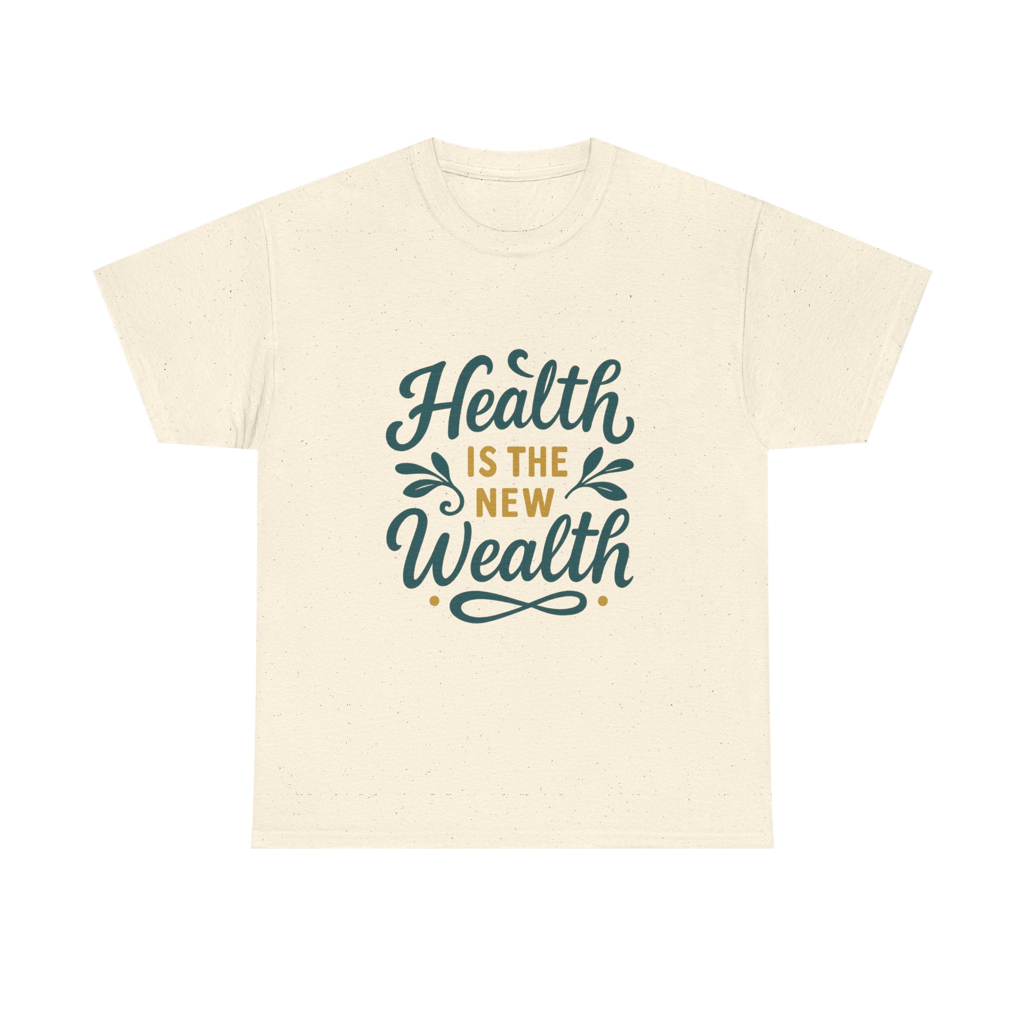Health is the New Wealth Unisex Heavy Cotton Tee, Motivational T-Shirt, Wellness Gift, Inspirational Apparel, Casual Wear