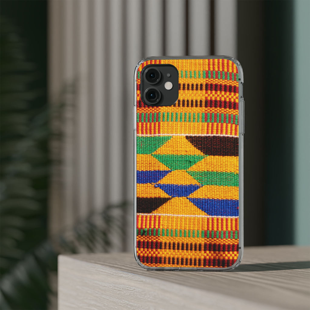 Kente Pattern Clear Impact-Resistant Phone Case