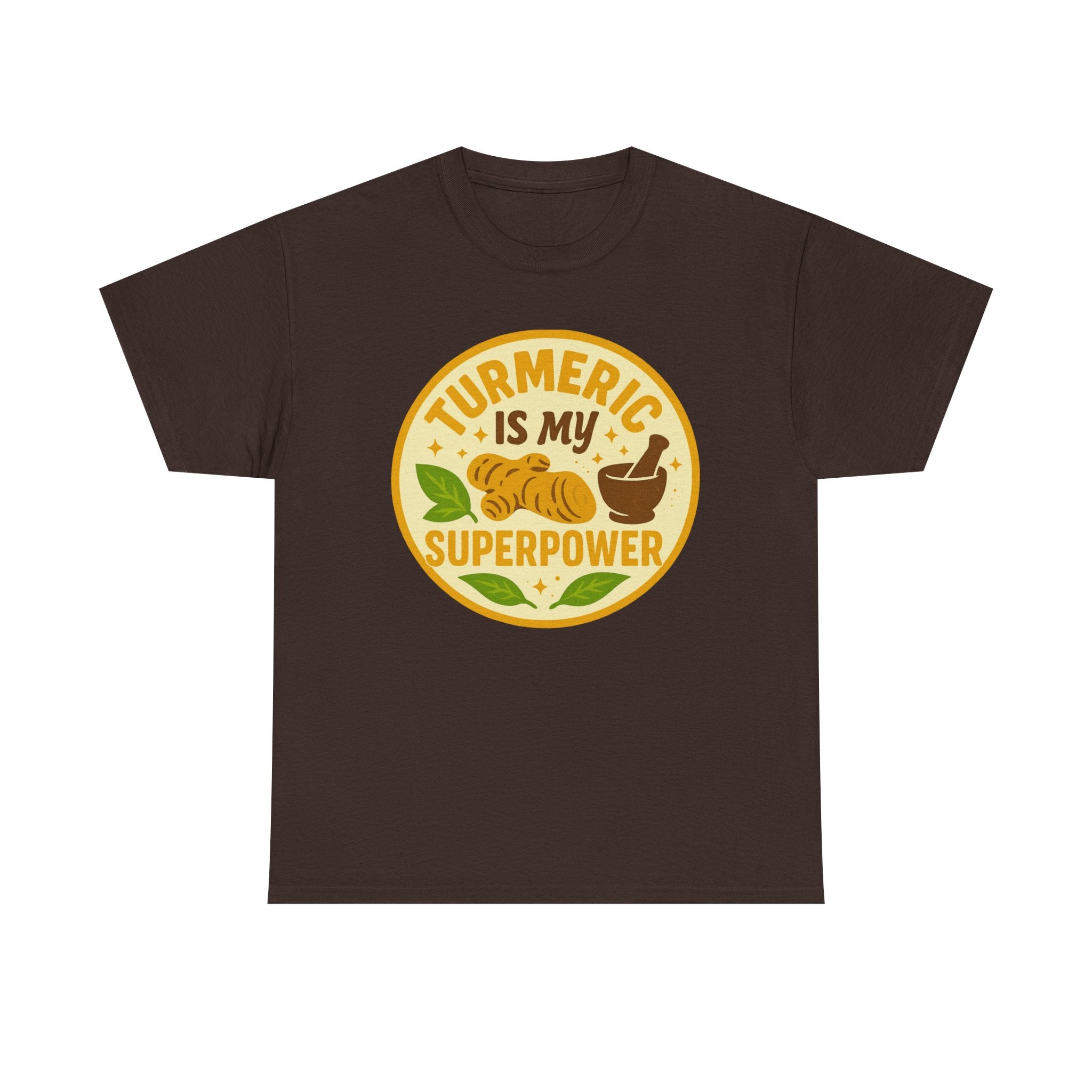 Turmeric Superpower Tee, Unisex Cotton T-Shirt, Health Enthusiast Gift, Herbal Tea Lover Shirt, Natural Wellness Apparel, Unique Gift Idea