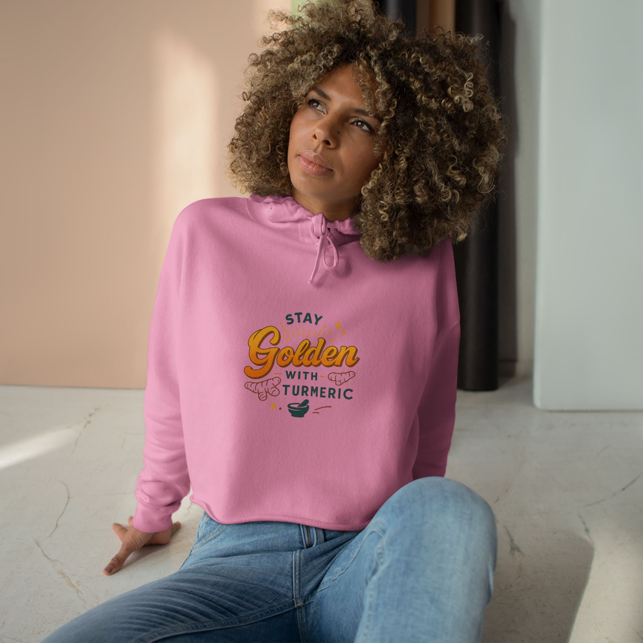 Stay Golden Crop Hoodie - Inspirational Gift for Health Enthusiasts, Trendy Activewear, Summer Fashion, Wellness Reminder, Gift for Friends