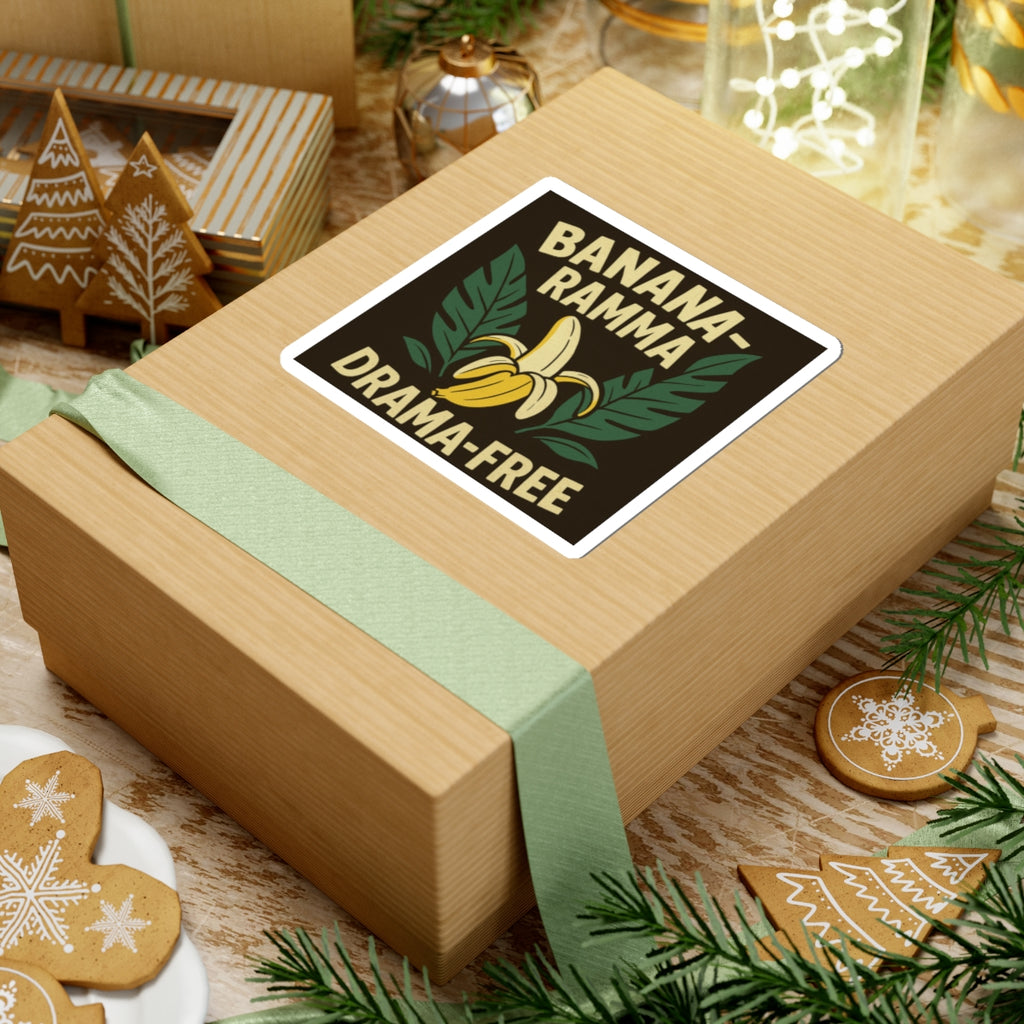 Banana-Ramma Drama-Free Stickers, Quirky Decor, Fun Gifts, Laptop Decals, Unique Party Favors, Summer Vibes