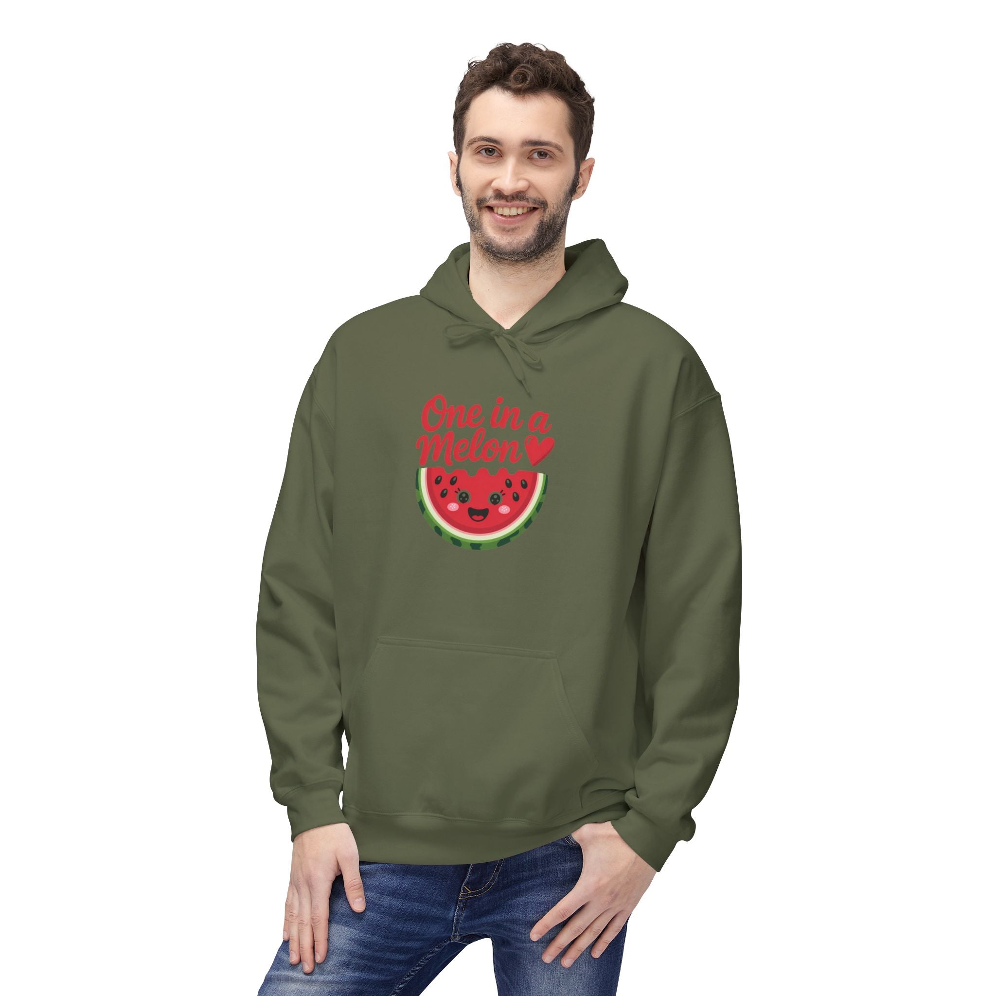 Cute Watermelon Hoodie – "One in a Melon" Unisex Midweight Fleece