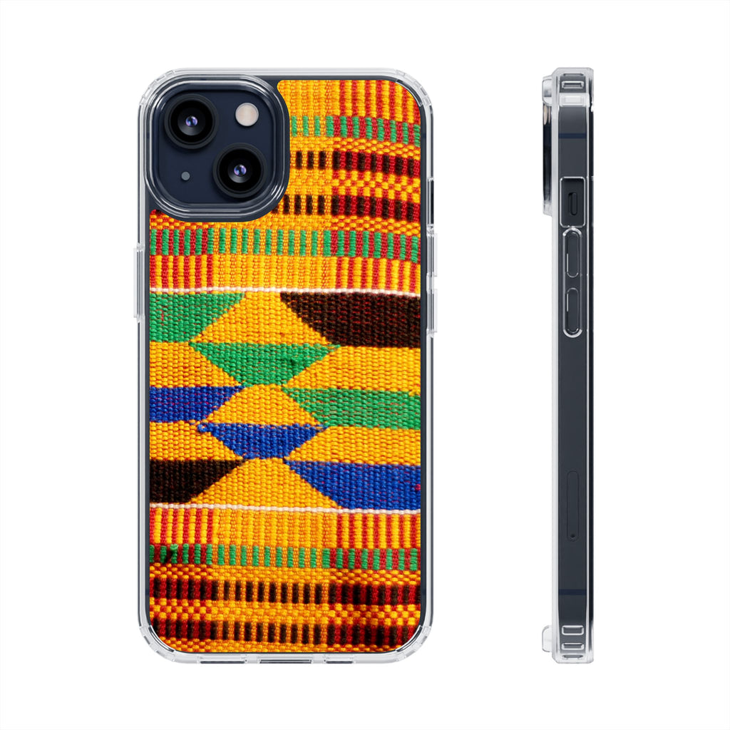 Kente Pattern Clear Impact-Resistant Phone Case