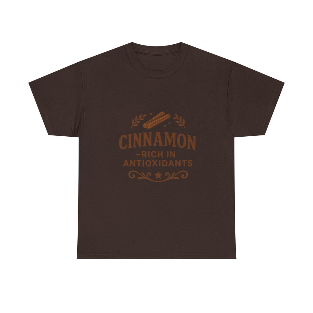 Cinnamon Antioxidant Unisex Heavy Cotton Tee, Relaxed Fit Tee, Gift for Health Enthusiasts, Casual Statement Shirt, Funny Foodie Apparel