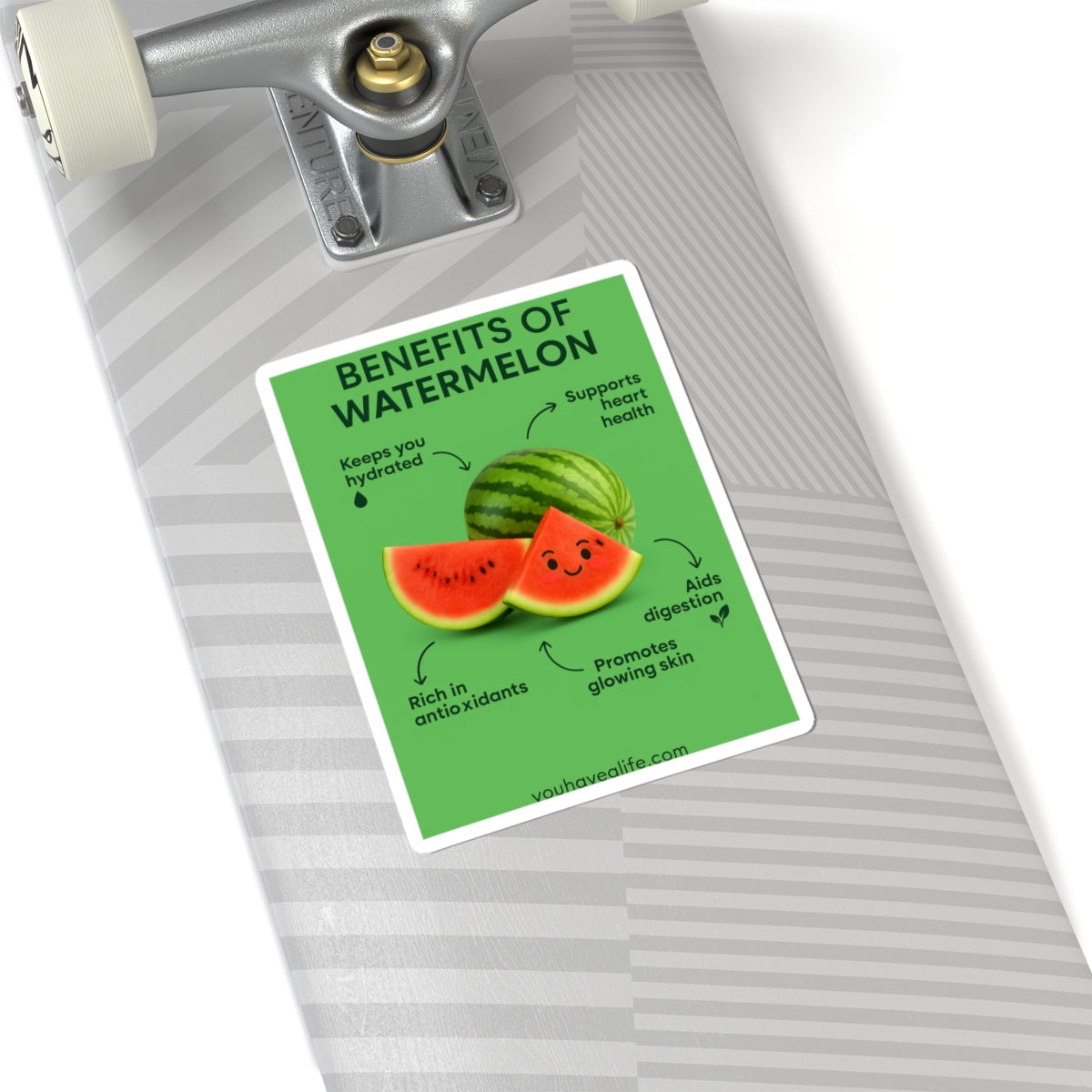 Watermelon Benefits Stickers | Cute Fruit Decor, Eco-Friendly Gifts, Laptop Stickers, Fruit Lover Gifts, Hydration Motivation