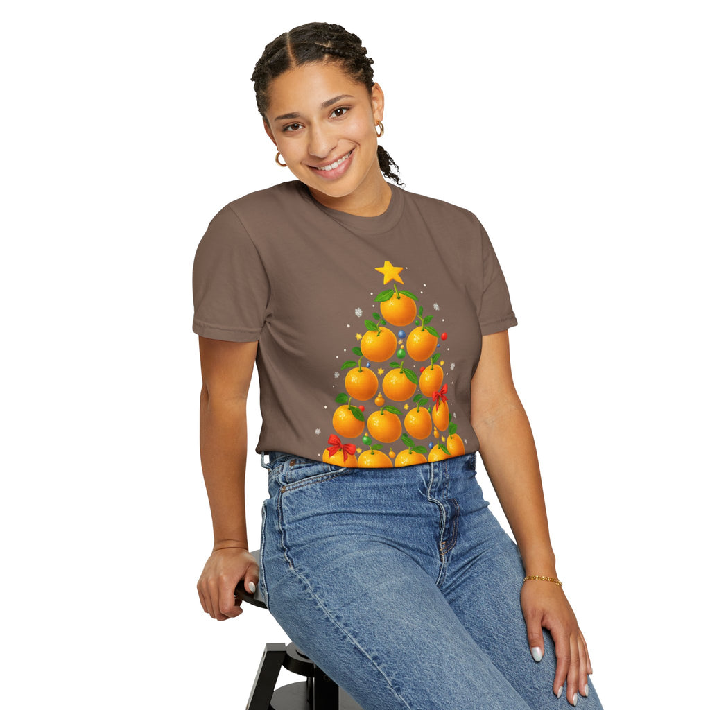 Orange Christmas Tree T-Shirt — Festive Citrus Holiday Tee
