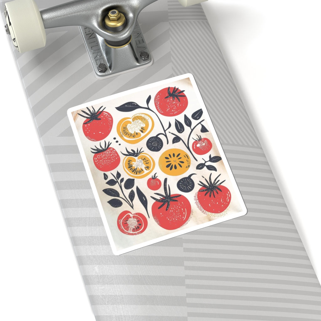 Tomato & Citrus Sticker — Retro Farmhouse Fruit Kiss-Cut Sticker Sheet