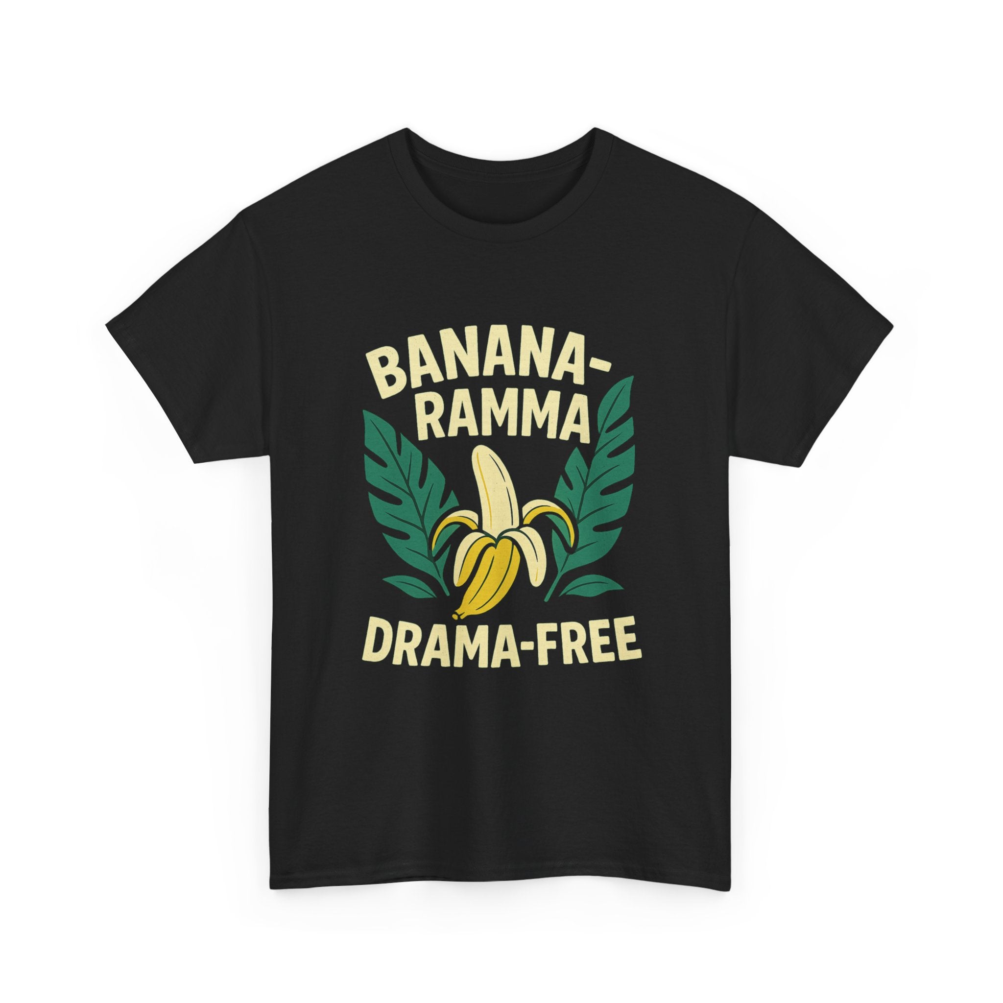 Banana-Ramma Drama-Free Unisex Heavy Cotton Tee, Fun Casual Shirt, Gift for Friends, Summer Vibes, Quirky Fashion Statement