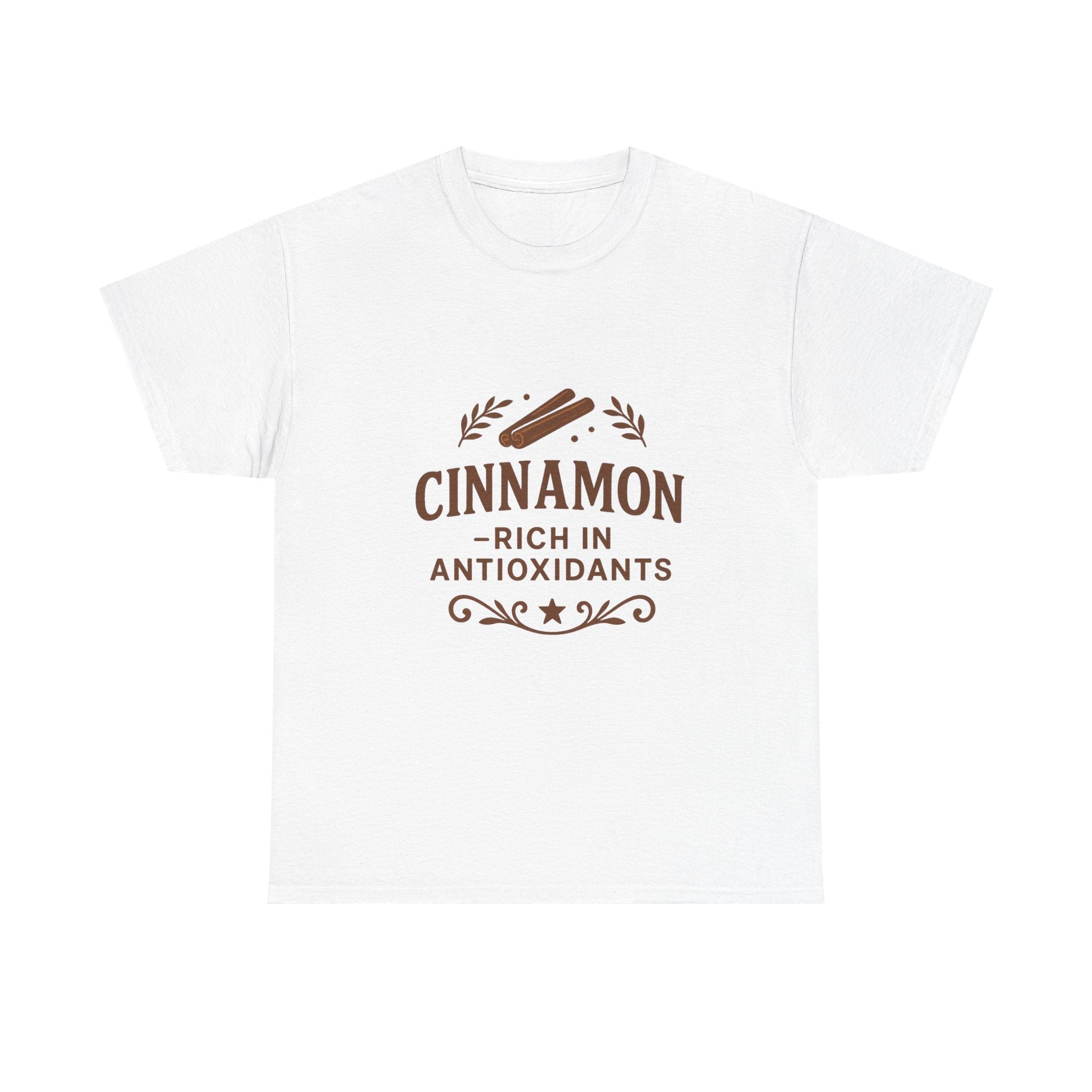 Cinnamon Antioxidant Unisex Heavy Cotton Tee, Relaxed Fit Tee, Gift for Health Enthusiasts, Casual Statement Shirt, Funny Foodie Apparel