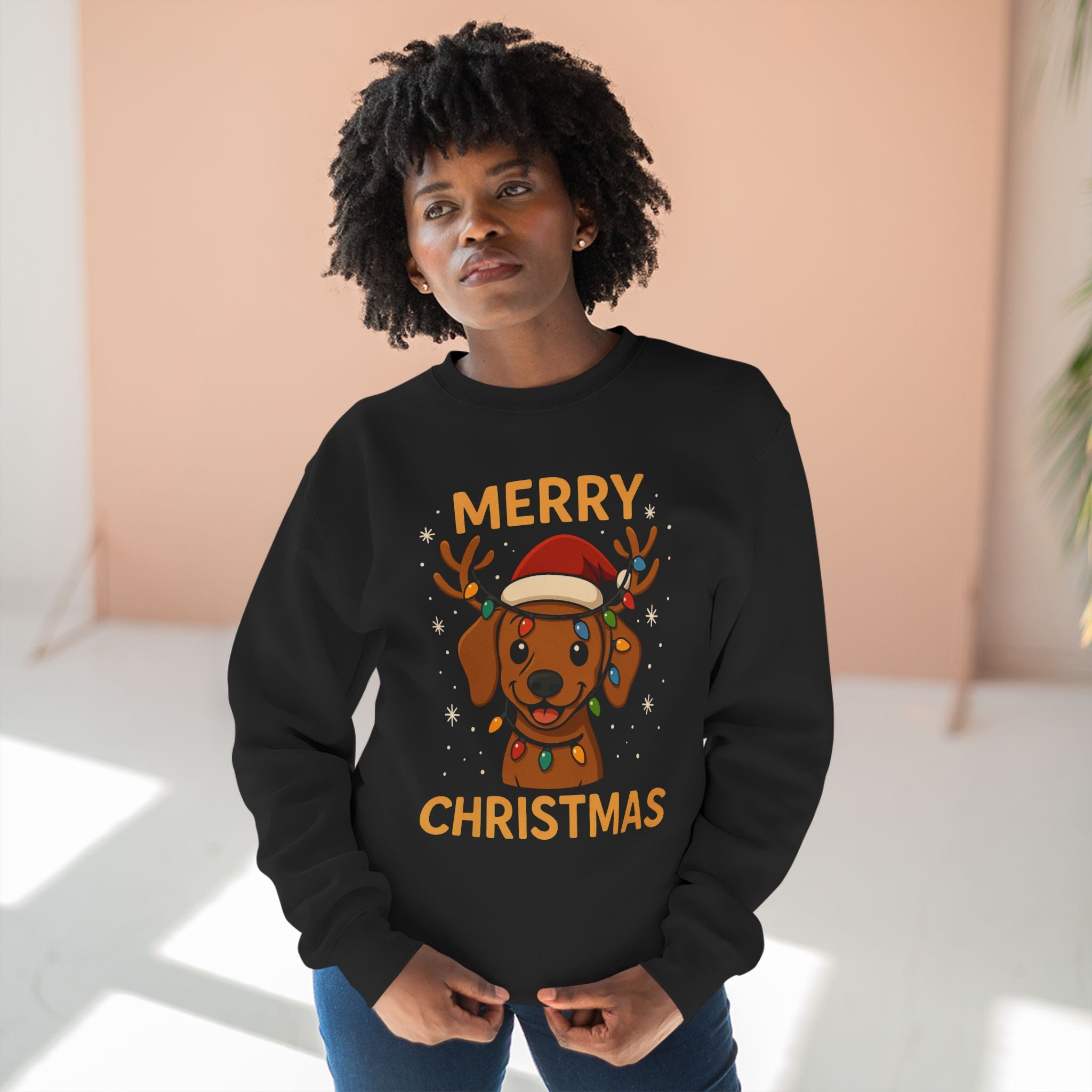 Christmas Dog Sweatshirt - Merry Christmas Reindeer Puppy Crewneck