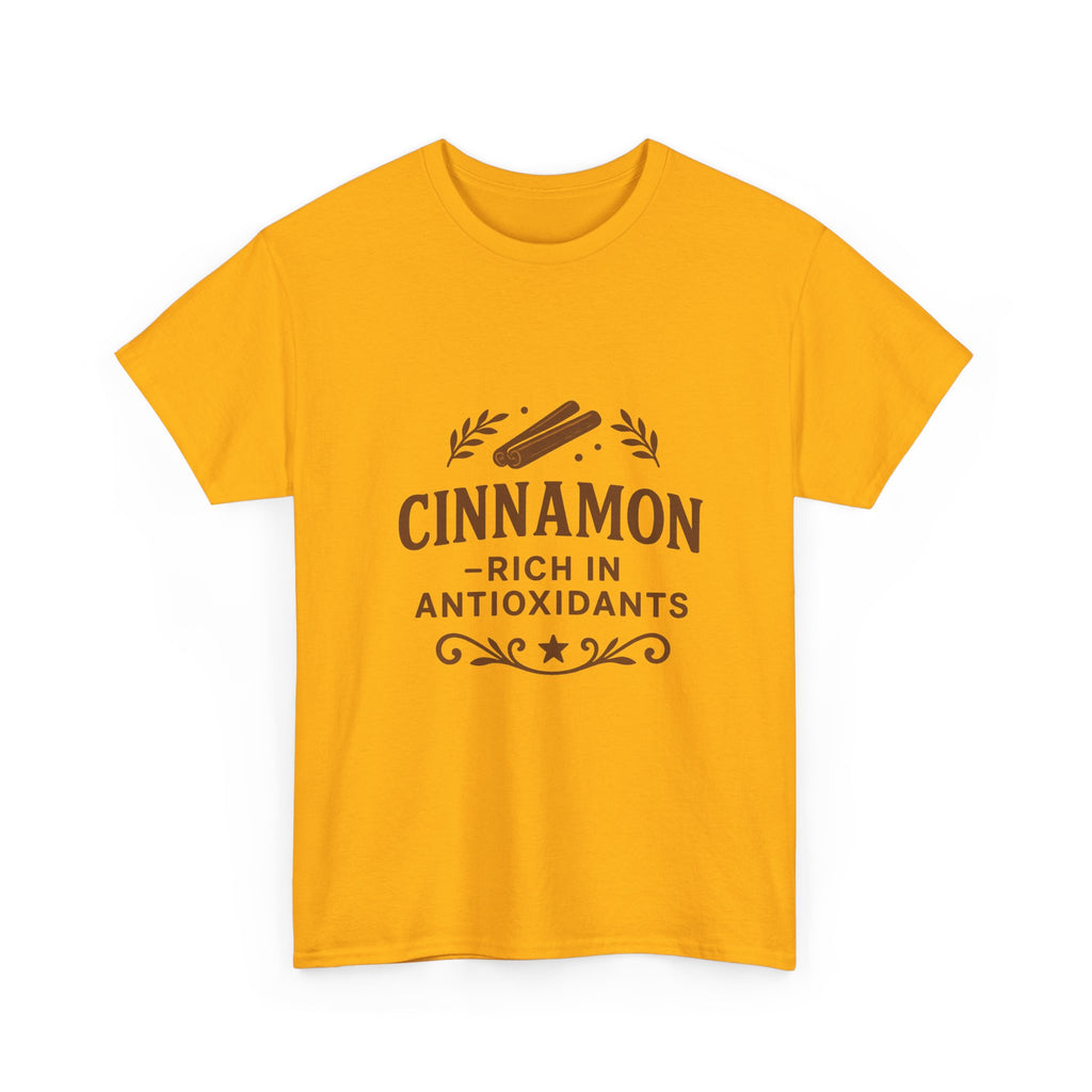 Cinnamon Antioxidant Unisex Heavy Cotton Tee, Relaxed Fit Tee, Gift for Health Enthusiasts, Casual Statement Shirt, Funny Foodie Apparel