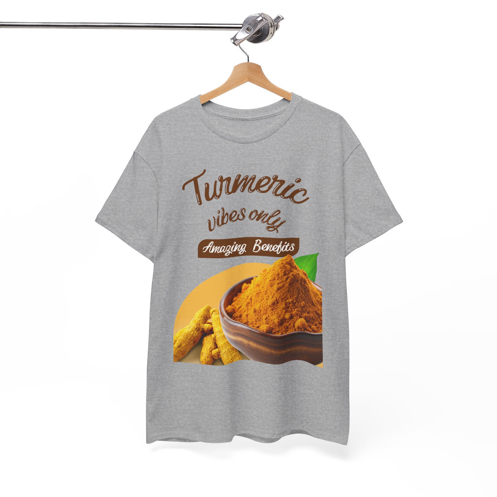Turmeric Vibes Only Tee, Relaxed Unisex Cotton Shirt for Wellness Lovers, Great for Gifts, Health & Wellness Events, Casual Everyday Wear