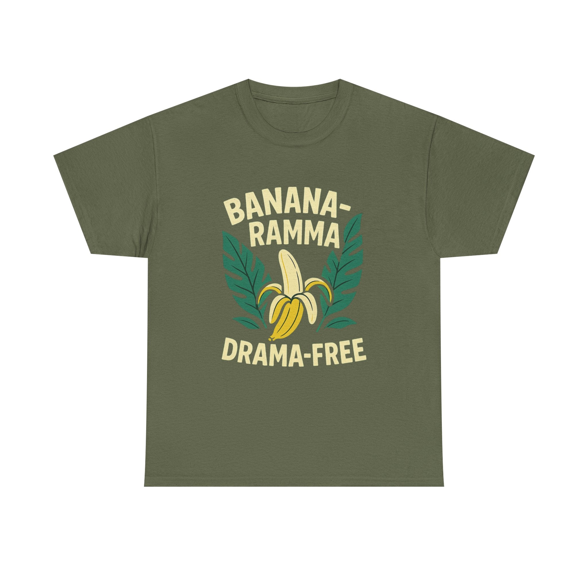Banana-Ramma Drama-Free Unisex Heavy Cotton Tee, Fun Casual Shirt, Gift for Friends, Summer Vibes, Quirky Fashion Statement