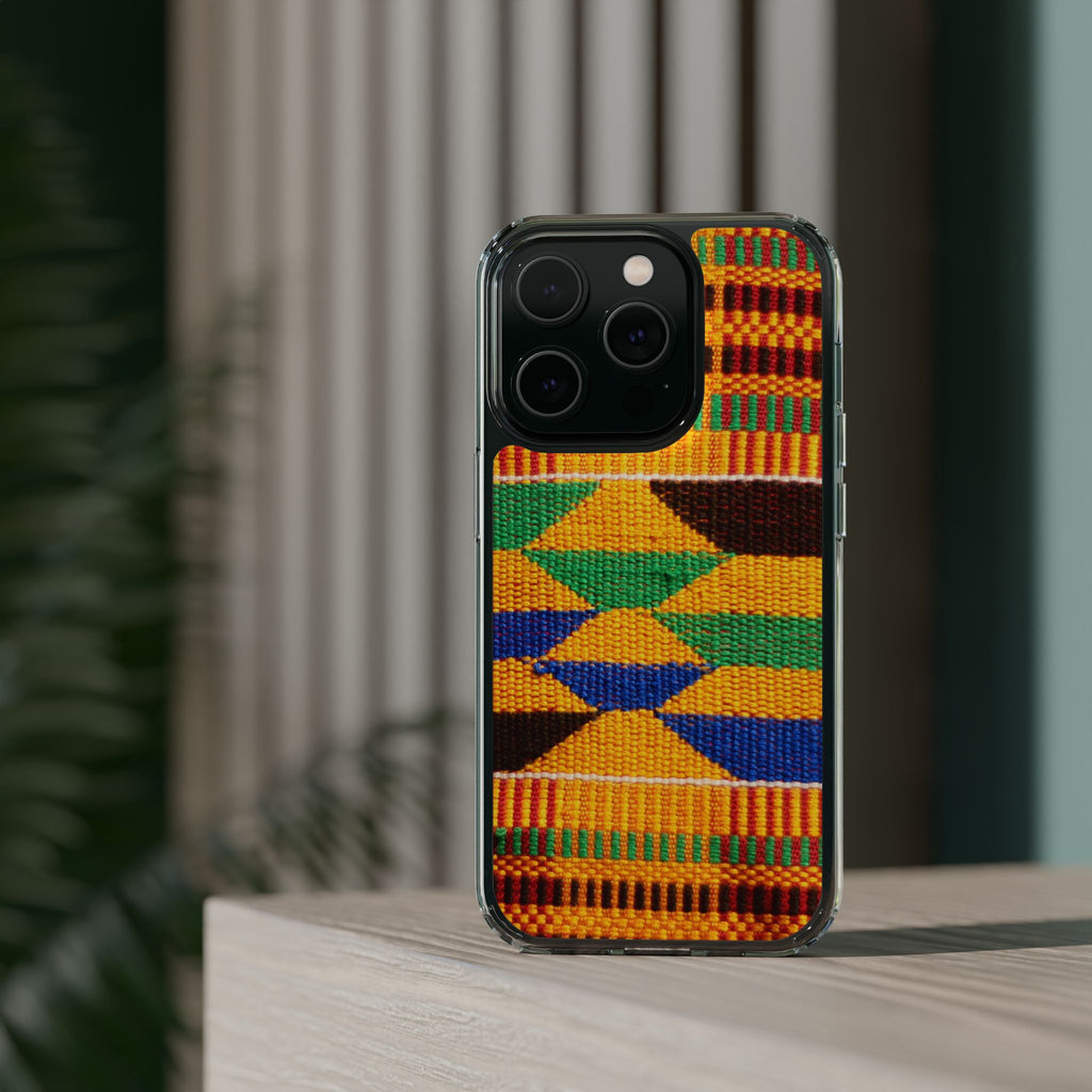 Kente Pattern Clear Impact-Resistant Phone Case