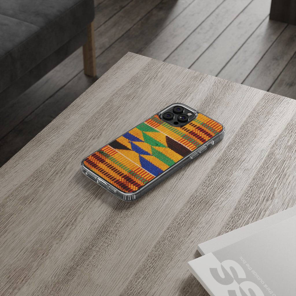 Kente Pattern Clear Impact-Resistant Phone Case