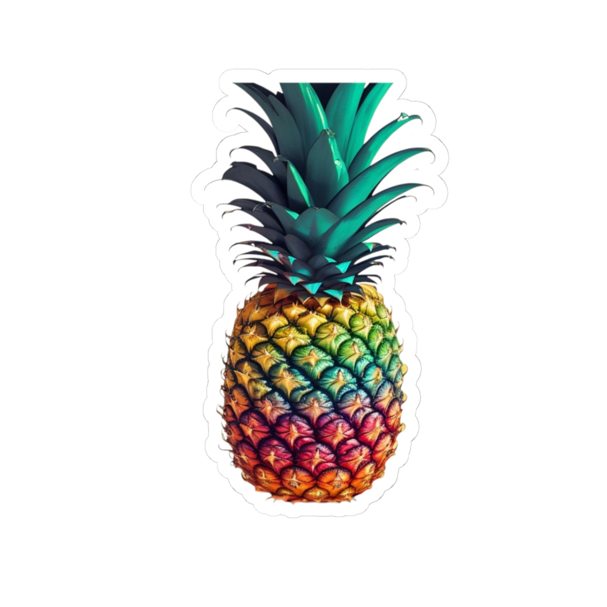 Vibrant Pineapple Kiss-Cut Stickers, Fun Decor, Laptop Accessories, Journal Decor, Tropical Vibe, Summer Party Favors