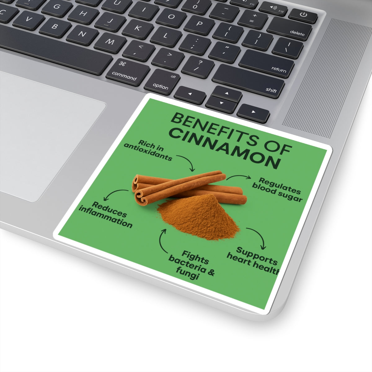 Cinnamon Benefits Stickers | Educational Decor for Home and Office, Wellness Gift, Kitchen Art, Laptop Stickers, Fun Learning Tools