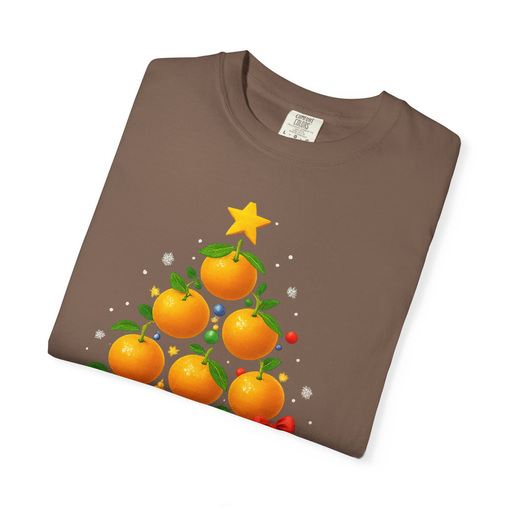 Orange Christmas Tree T-Shirt — Festive Citrus Holiday Tee