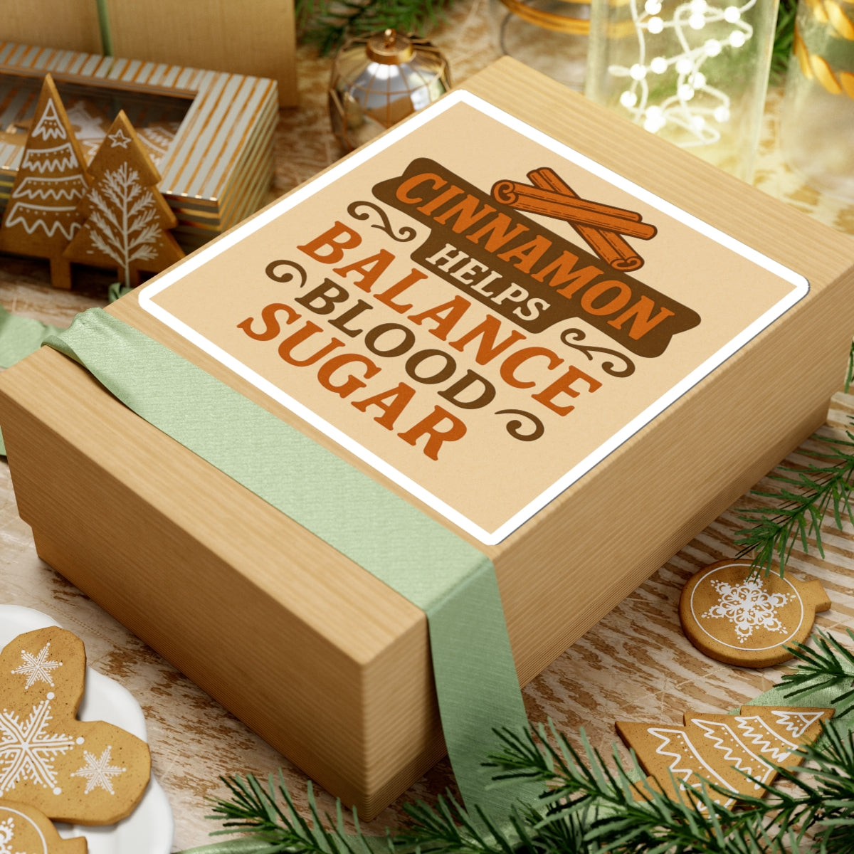 Cinnamon Health Stickers | Balance Blood Sugar | Funny Kitchen Decor, Gift for Foodies, Laptop Stickers, Seasonal Gifts