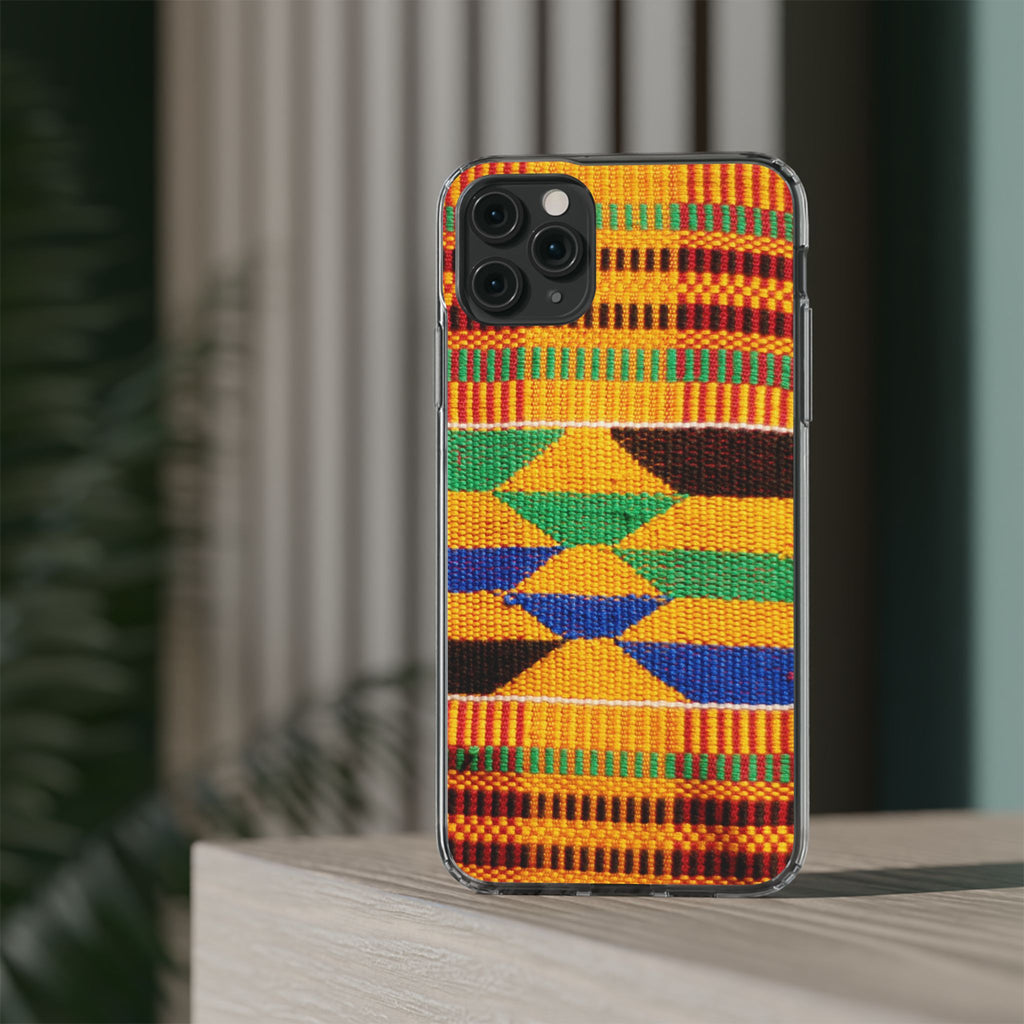 Kente Pattern Clear Impact-Resistant Phone Case