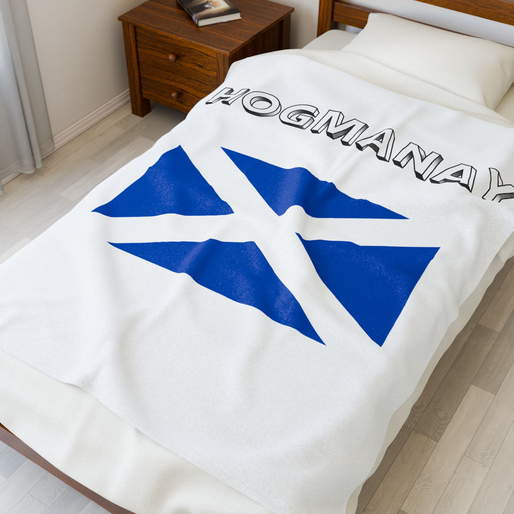 Hogmanay Scottish Flag Velveteen Plush Blanket