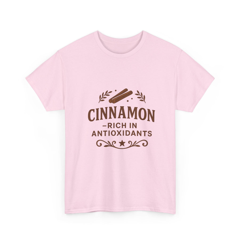Cinnamon Antioxidant Unisex Heavy Cotton Tee, Relaxed Fit Tee, Gift for Health Enthusiasts, Casual Statement Shirt, Funny Foodie Apparel