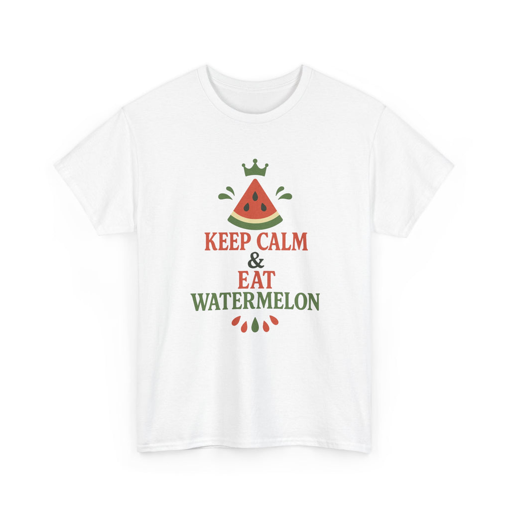 Keep Calm Watermelon Tee, Summer Shirt, Funny Graphic Tee, Relaxed Fit T-Shirt, Gifts for Food Lovers, Fun Casual Wear