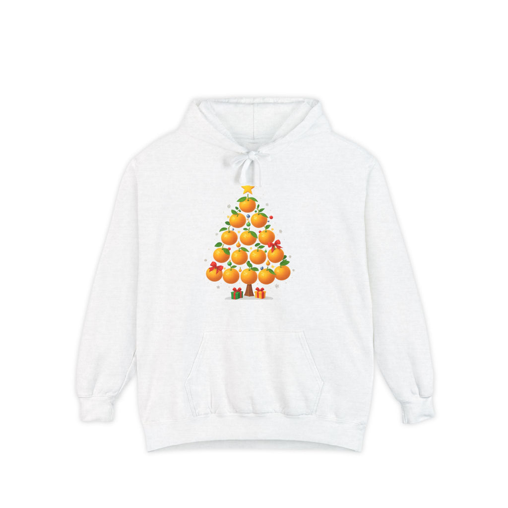 Orange Christmas Tree Hoodie — Festive Citrus Holiday Sweatshirt
