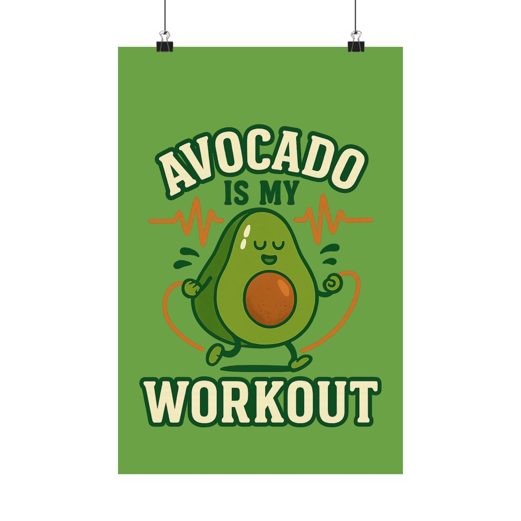 Avocado Workout Matte Vertical Poster, Funny Wall Art, Fitness Decor, Avocado Lover Gift, Gym Motivation, Quirky Home Decor