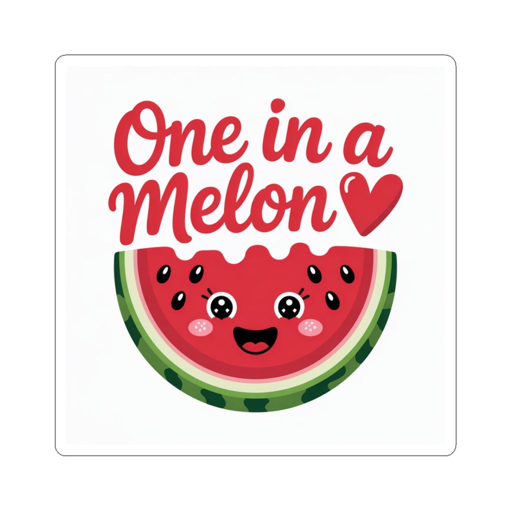 Cute Watermelon Kiss-Cut Stickers – "One in a Melon" Design
