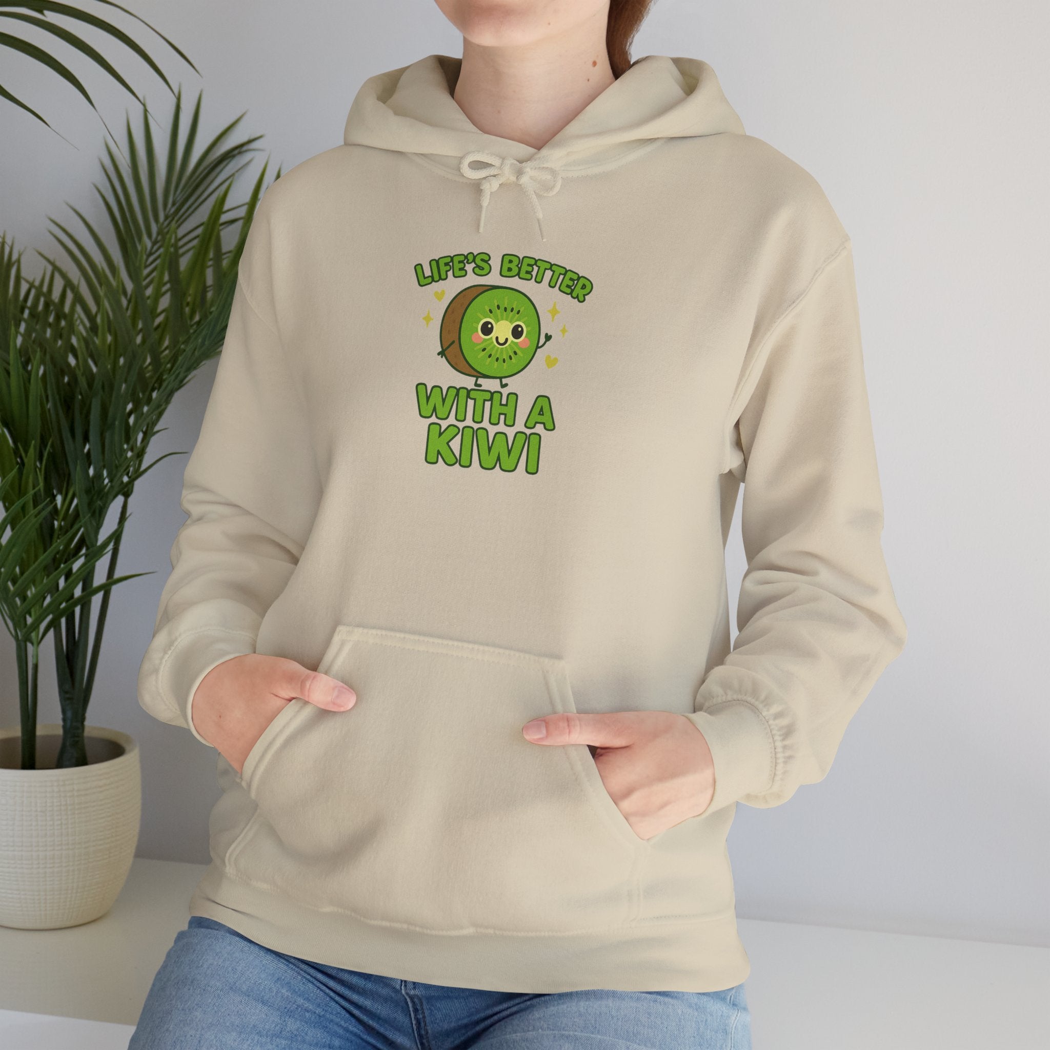 Kiwi-Themed Unisex Hoodie - Cozy Gift for Fruit Lovers, Cute Sweatshirt for Fall, Casual Wear, Birthday Present, Fun Fashion