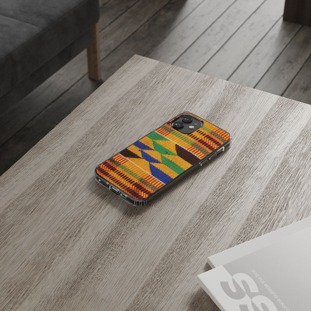 Kente Pattern Clear Impact-Resistant Phone Case