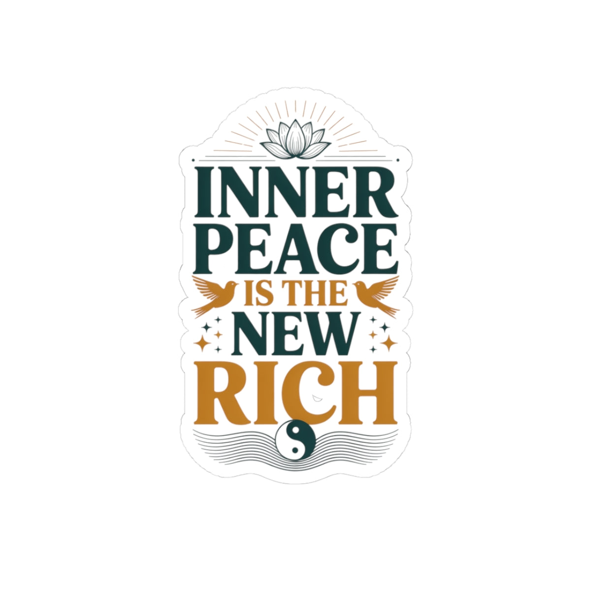 Inner Peace Kiss-Cut Stickers - Motivational Decor for Mindfulness Enthusiasts